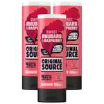 Original Source Body Shower Gel Sweet Rhubarb & Raspberry Natural Scent 250ml x3