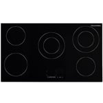Russell Hobbs Electric Hob 90 cm Ceramic Cooktop with 5 Cooking Zones, Touch Contrtol & Easy Clean, Safety Cut Off, Integrated Timer & 2 Rapid Zones RH90EH7011, 2 Year Guarantee