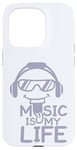 Coque pour iPhone 15 Pro Music Is My Life Sounds Listening Melody Beats Vibes Lover