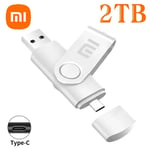 Xiaomi-Clé USB 3.0 de grande capacité,disque U en métal 2 en 1,transfert de fichiers à grande vitesse,clé USB portable étanche,2 To - Type White 2TB