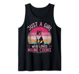 Just A Girl Who Loves Maine Coons, Vintage Maine Coons Girls Tank Top