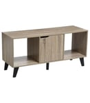 Meuble TV 3 Cases de rangement 1 Porte effet bois naturel L 100 cm