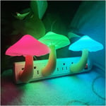 3-pack plug-in LED Mushroom Night Light Lampa med sensor 7 färger - Perfet