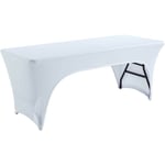 Nappe housse pour table pliante 180cm double ouverture blanc