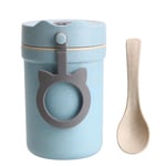 Tasse De Petit Déjeuner Étanche 330ml Paille De Blé, Boîte À Déjeuner Portable Pour Enfants, Préparation De Repas Écologique Boîte À Bento Boîte À Soupe Scellée