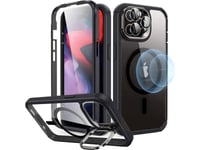 Esr Armor Tough Halolock Case + Stash Stand Mobiltelefon Backcover Apple Iphone 15 Pro Max Transparent, Sort Magsafe-Kompatibel