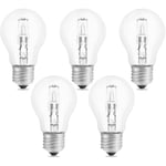 Ampoule Halogène E27 A55 42W Dimmable, AC220-240V, 650LM Blanc Chaud 2700K, Transparent Ampoule Globe E27 Halogene pour Plafonnier, Lampe de bureau,