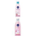 NIVEA routine visage Lait Démaquillant Visage & Yeux, soin et nettoyant visage femme pour toute peau (2x200ml) et Tonique Douceur, lotion visage et nettoyant pour peaux sèches & sensibles (1x200 ml)