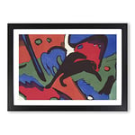 Big Box Art The Blue Rider by Franz Marc Framed Wall Art Picture Print Ready to Hang, Black A2 (62 x 45 cm)