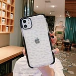 Diamond Clear Thin Slim Shockproof Soft TPU Bumper Cover Case for iPhone 11, iPhone11 ProMax, iPhone 12, iPhone 12 MINI (iPhone 12 Mini, Clear Black)
