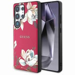 Guess Grained Flower MagSafe skal Samsung Galaxy S25 Ultra - Fuchsia