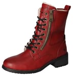 MUSTANG Femme 1402-601 Bottines à Lacets, Rouge, 39 EU