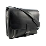 Shalimar Ranch Unisex's Shalimar Midi Leather Messenger Bag, Black, Standard Size