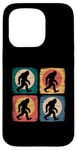 Coque pour iPhone 15 Pro Vintage Bigfoot Silhouette Style 4 fonds Drôle Bigfoot