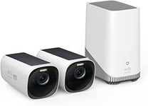 eufy Security S330 eufyCam 3 Kit de caméra de sécurité extérieure sans Fil, caméra 4K avec Panneau Solaire intégré, Forever Power, Reconnaissance faciale AI, 2+1 KIT