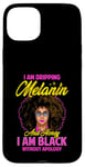 Coque pour iPhone 15 Plus Black Girl Lunettes de soleil Magic Afro Woman Honey Drip Rose vif