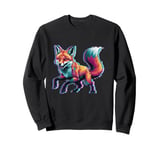 Vibrant Fox Energy Leaping Colorful Spirit Sweatshirt