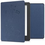 kwmobile Étui Compatible avec Kobo Aura H2O Edition 2 Coque - Étui à Rabat magnétique Tablette eReader Similicuir - Bleu foncé