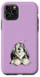 Coque pour iPhone 11 Pro Dessin animé drôle de vieux chien de berger anglais