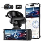 REDTIGER 4K Dashcam Voiture Avant Arriere, Écran Tactile 3.18 Pouces, Carte 64GB Gratuite, Camera Voiture Intégrée WiFi GPS, UHD 2160P Vision de Nuit, WDR, Moniteur de Stationnement (F7N Touch)