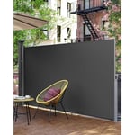 Paravent extérieur Alu Store latéral 350 x 160cm Auvent rétractable extérieur Paravent retractable brise vue pour terrasse - Anthracite GSA165G