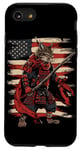 iPhone SE (2020) / 7 / 8 Cat Samurai American Flag Samurai Cat Art Patriotic Cat Case