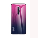 BeyondTop Coque Rigide de Dégradé pour Oppo Reno 2 Fine et Slim Housse de Arrière en Verre Trempé avec TPU Bord étui de Protection pour Oppo Reno 2-Rose Rouge