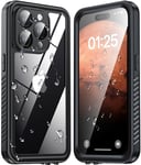 ANTSHARE for iPhone 15 Pro Case, IP68 Waterproof Dustproof Case iPhone 15 Pro with [Built-in Screen/Camera Protector], Full Body Sealed Shockproof Front and Back Cover for iPhone 15 Pro 6.1” (Black)