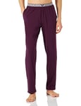 Emporio Armani Ensemble Pyjama à Manches Longues avec t-Shirt et Pantalon, Petites Rayures/Prune, XL Homme