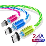 Branchez uniquement pour l'iphone 1m Câble Micro USB / type C / éclairage 8 broches LED AVEC verser la reCharge rapide