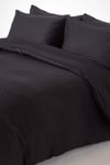 Homescapes Egyptian Cotton Stripe Duvet Cover and Pillowcase 330 TC black Unisex