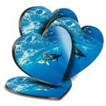 4x Heart MDF Coasters - Marlin Swordfish Sea Creature  #21849