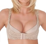 Boolavard Soutien Gorge Push Up Bras Dirndl Lingerie Brassiere pour Femme Oktoberfest (Beige, X-Large)