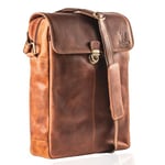 MATADOR Grande Sacoche Homme Bandouliere Cuir Véritable avec Poche tablette ou ordinateur portable | Sac Bandoulière Homme Fait Main Grande Capacité | Pochette Homme Sacs Bandoulière | Vintage Marron