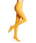 FALKE Women's Pure Matt 50 DEN W TI Semi-Opaque Plain 1 Pair Tights, Yellow (Amber 1851) new - eco-friendly, XL