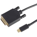 USB-C til DVI adapter kabel - UHD 4K - 1 m - Sort