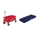Coleman Collapsible Camping Wagon, Foldable Pull Wagon, 4 Wheel Festival Trolley & Bestway Pavillo Single Size Air Bed | Inflatable Outdoor, Indoor Airbed for Camping, Blue