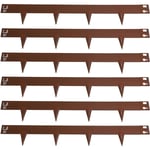 Lot de 6 bordures de pelouse en acier 100 x 13 cm, bordure de jardin en métal flexible et pliable - Groofoo