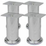 Vidaxl - 4 pieds ronds de canapé en Nickel brossé 120 mm