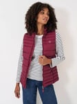 Crew Clothing Lightweight Hooded Gilet, Berry Red