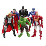 6st Marvel Dc Superhjälte PVC Actionfigur Superman Iron-man Captain America Batman Hulk Thor Lekset Dockor Leksaker Barn Fans Present[HK]