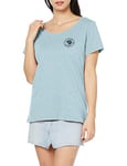 Fjallraven 1960 Logo T-Shirt W Tricot Femme, Multicolore (Clay Blue-Melange), XS