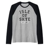 Isle of Skye Scotland Faux Stitching Raglan Baseball Tee