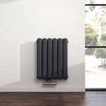 Radiateur mural radiateur tubulaire horizontal double raccordement latéral chauffage 55x44cm 573W Anthracite - Heilmetz