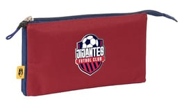 Safta Kings League JIJANTES Trousse Triple pour Enfant, idéale pour Les Enfants d'âge Scolaire, Confortable et Polyvalente, qualité et résistance, 22 x 3 x 12 cm, Couleur Bleu Marine/Grenat, Bleu