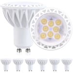 GU10 LED-lampor 2-stifts spotlight 2700/4000/6000K, GU10 LED-lampersättning infälld skenbelysning, 5W, 6-pack 2700K