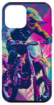 Coque pour iPhone 12 mini Violet Pop Art Imprimé Animal Drapeau US Dirt Bike Moto