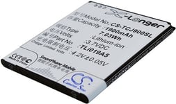 Kompatibelt med Tcl J900C, 3.7V, 1900 mAh