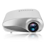 ZZJ Clear Mini Portable 1080P 3D HD LED Projector, Multimedia Home Theater USB VGA HDMI TV Home Theatre System,White