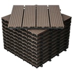 ECD Germany WPC terrassplattor 30x30 cm 11er besparingssats för 1m² mörkbrun i